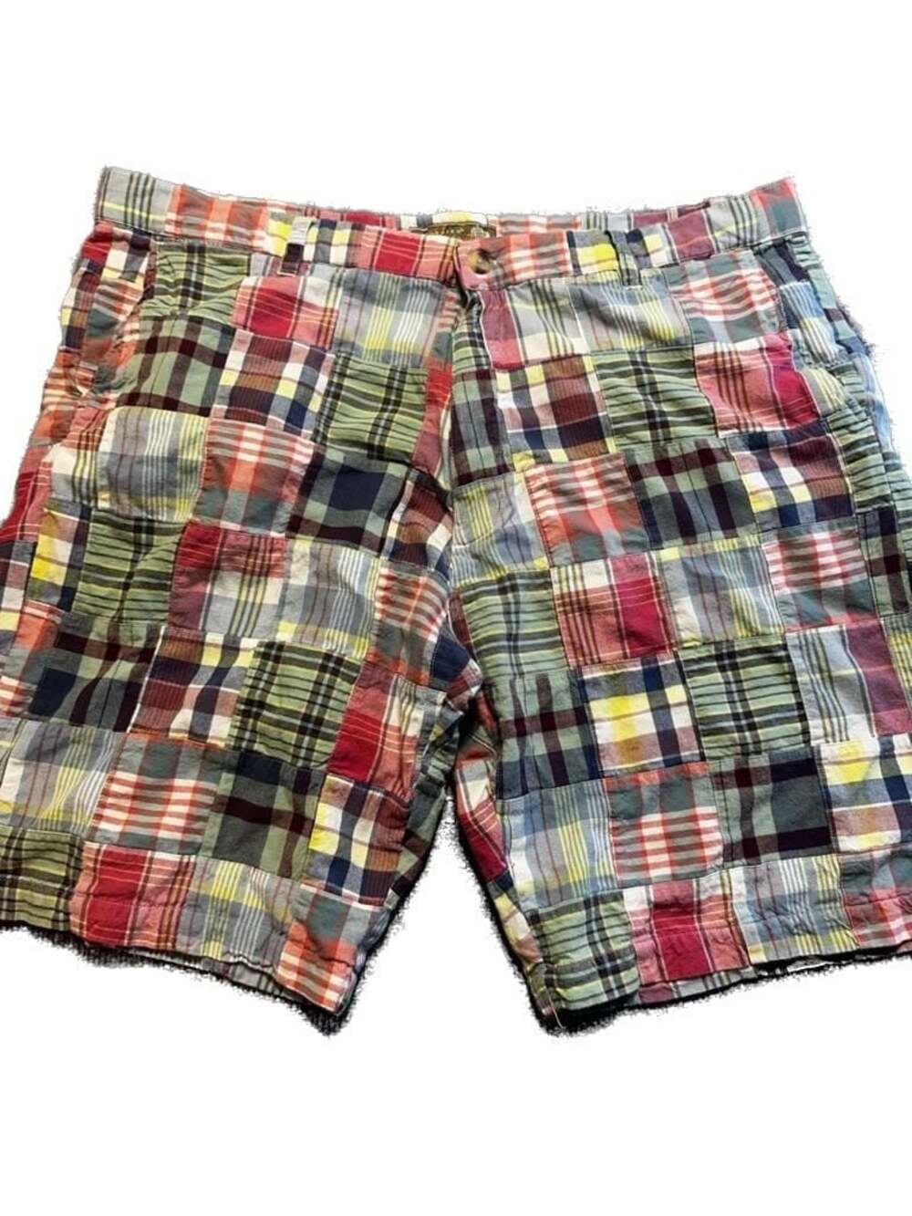 Siegfried Vintage Patchwork Plaid Cotton Shorts Size 42 Coastal Preppy Resort